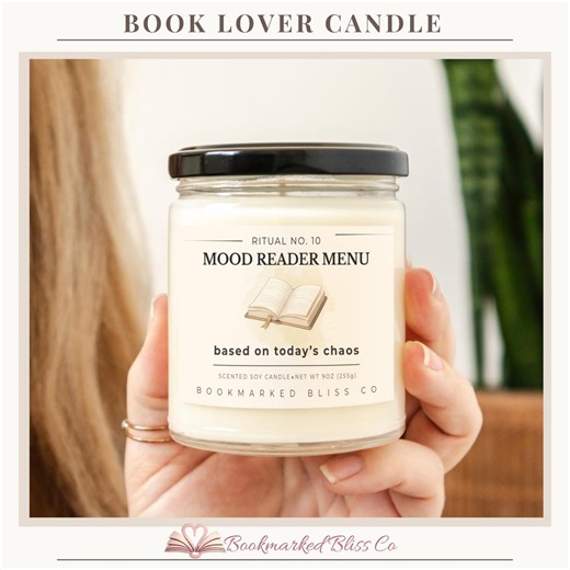 Mood Reader Menu Book Candle - Gifts for Readers & Bookworms - Etsy