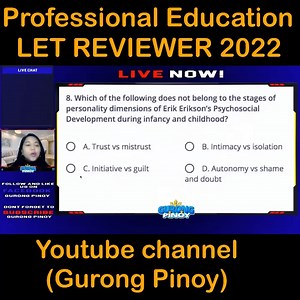 Professional Education | LET Reviewer 2022 https://youtube.com/c/GurongPinoy 𝟮𝟬𝟮𝟮 𝗟𝗘𝗧 𝗢𝗡𝗟𝗜𝗡𝗘 𝗥𝗘𝗩𝗜𝗘𝗪! 📌 Gurong Pinoy 1 Year Membership Fee (November 2021-September 2022) UNLIMITED LET ONLINE REVIEW- One Time Payment until September 2022. No monthly fees EVER! 𝘽𝘼𝙎𝙄𝘾 𝙢𝙚𝙢𝙗𝙚𝙧𝙨𝙝𝙞𝙥 GenEd & ProfEd (Php 2,500) Now👉 Php 1, 500 👉INCLUSIONS: 🎁Download and print all useful materials for GenEd/ProfEd plus other useful notes related to LET 🎁Attend the Full live stream for