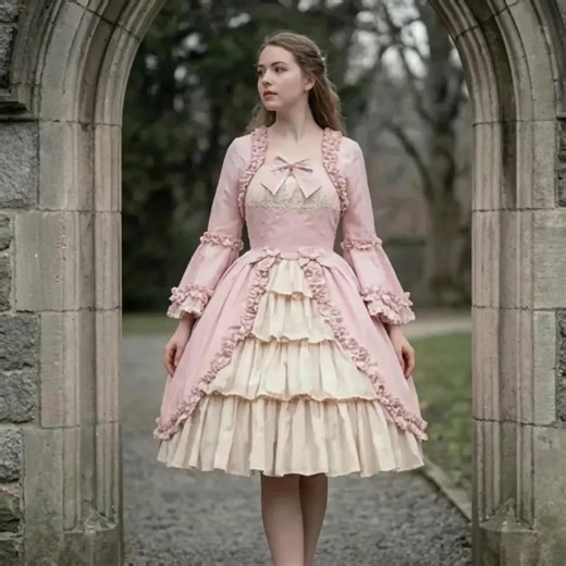 Victorian Pink Gothic Dress – Romantic Historical Gown With Lace Ruffles - Etsy