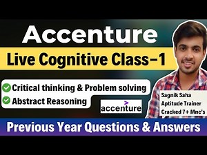 Accenture Aptitude Questions | Live Class-1 | Cognitive Assessment |Previous Year Questions & Ans