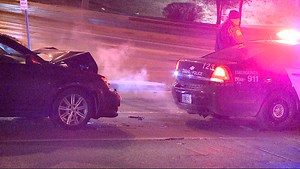 Omaha police cruiser rear-ended at stoplight