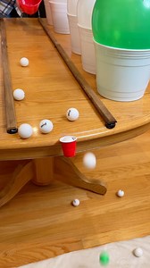 23K views · 475 reactions | Ping Pong Ball Pour Championship  Kids, Mom, Dad, and whole family play diy table game with ping pong balls and balloons for fun and funny prizes. Great game with touching pet surprise. This video was produced by Benson Family, Network Media, and Benson Bros. (for entertainment purposes only) #games #familygathering #partygames #pingpong #balloon | Aaron’s Family | Facebook