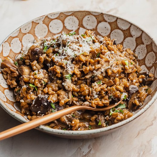 Farro Risotto with Mushrooms and Herbs - Home Cooking Collective