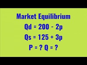 Market Equilibrium - Calculation of Optimal Quantity and Optimal Price