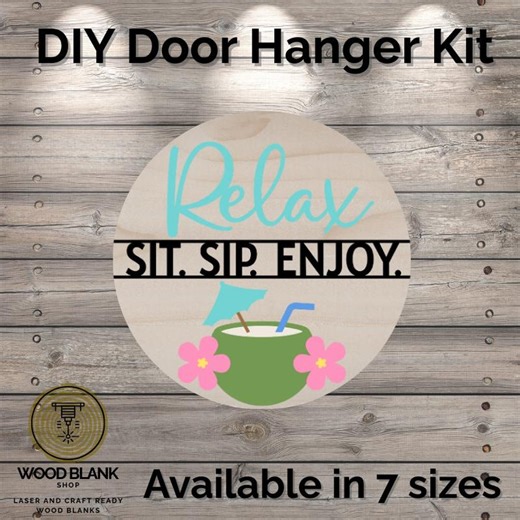 Funny door sign | Drinking Sign | Door Hanger DIY Kit | Unfinished Birch Wood