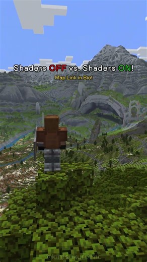 Vanilla VS. Shaders! RPG-Realistic Map! #minecraft #minecraftshorts