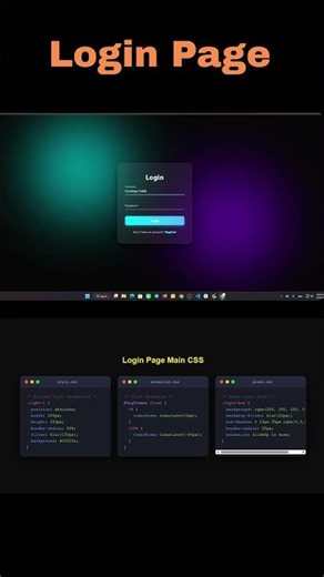 🔥 Modern Login Page Design Using HTML CSS & JavaScript | Responsive Login Form Tutorial 2026