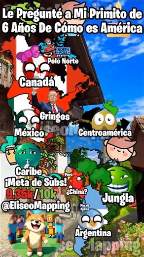 Le Pregunté a Mi Primito De Como es América #mapping #maps #mapper #ksubs #paises #america