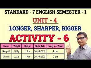 Std 7 English sem 1 unit 4 activity 6