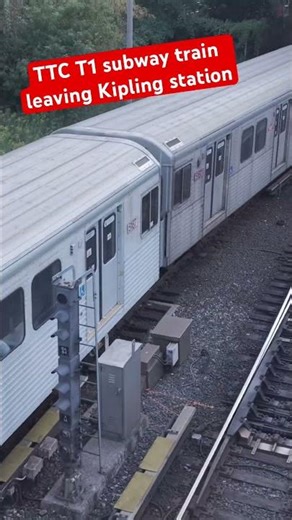 TTC T1 subway train caught leaving Kipling station from DJI air 3s (legally) #dji #ttc #shorts