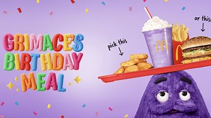 Celebrate Grimace's Birthday: McDonald's Grimace Birthday Meal and purple shake, explained