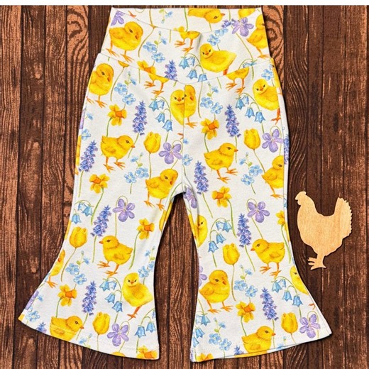 Spring Chick Baby Bell Bottoms: Organic Cotton- Inseam Length Options - Etsy