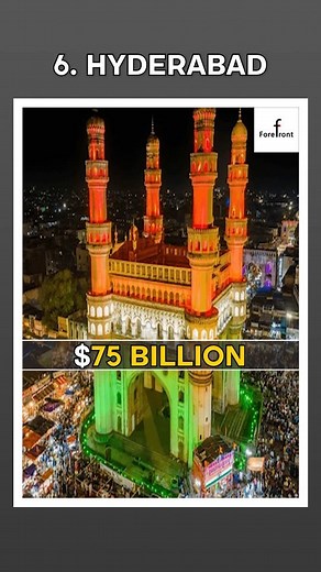 Top 10 Richest cities in India by GDP. Hyderabad is 6th #Forefront #top10richestcitiesinindia #richestcityinindia #richestcitybygdp #indianews #newstoday #hotnews #newsupdates #dailynewsupdates #dailyupdates #trendingnews #trendingreelsdailynewsupdates #dailyupdates #trendingreels | Forefront Bharat