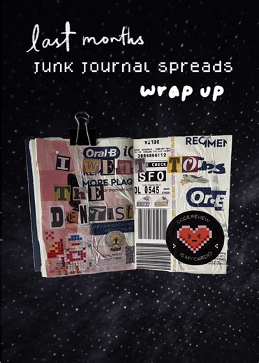 Junk journal spreads from December! 🌠 Most of these were made from the junk I collected while in nyc and it’s always fun to make those travel spreads and document the trip #junkjournal #junkjournalideas #journaltok #junkjournalspread #scrapbooking