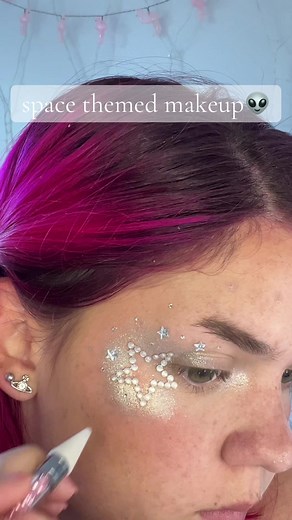 Easy Space Themed Makeup Tutorial with Glitter Stickers