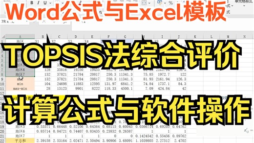 【小白学统计】topsis综合评价word版计算公式、Excel计算公式详解与软件操作分析教程