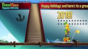 Cruise🚢 into 2⃣0⃣1⃣8⃣ with #FarmVilleTropicEscape🏝 with a lil' throwback to 2017🎊 | FarmVille 2: Tropic Escape