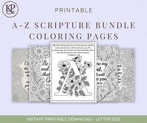 A to Z Bible Verse Coloring Pages BUNDLE: Christian Homeschool Printables (PDF Set - Etsy Australia