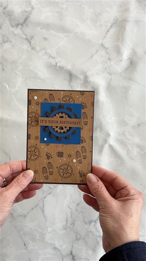 Here’s a cool masculine birthday card idea to try. Lots of fun layers.
