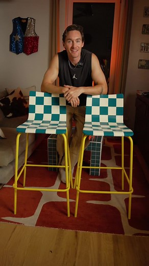 From Rust to Retro! 🪑✨ Took these rusty old street finds and gave them a bold checkerboard makeover for a fresh, funky, vintage home decor vibe. #DIYFurniture #UpcycledDecor #FunkyHomeStyle #CheckerboardDesign #ThriftFlip