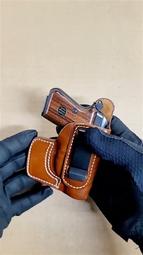 Azula Gun Holsters Leather IWB , Appendix Carry Holster For Beretta 950 Jetfire .25 acp / .22 Pistol