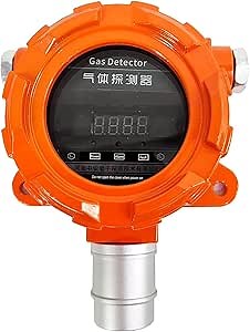 O2 Gas Detector Oxygen Air Monitor Oxygen O2 Level Detector Fixed Oxygen O2 Gas Detector with Measuring Range 0 to 30% VOL Resolution Ratio 0.1% vol and Alarm Function