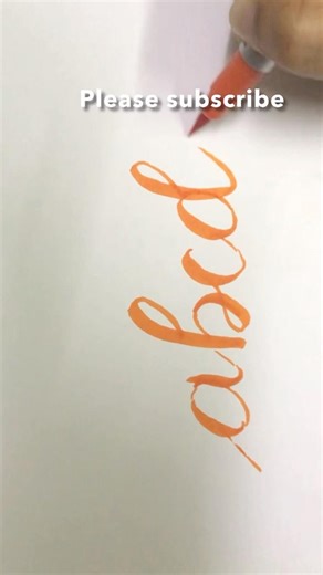 Calligraphy lowercase letters with brush pen