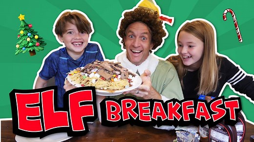 TRYING THE FAMOUS ELF BREAKFAST! Elves stick to the four main food groups: candy, candy canes, candy corn, and syrup. We tried them all (and them some) for the Buddy the Elf Spaghetti Breakfast! | The Holderness Family