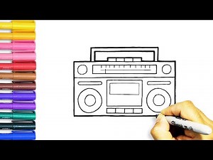 How to Draw a BoomBox for Beginners | Step-by-Step Easy Drawing Tutorials