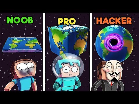 Minecraft - EARTH BUILD BATTLE! (NOOB vs. PRO vs. HACKER)