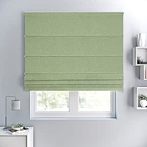 Amazon.com: Hiifroy Roman Blinds and Shades for Windows, Room Darkening Fabric, Home Living Room Bedroom, Pea Green, 32" W x 52" H : Home & Kitchen