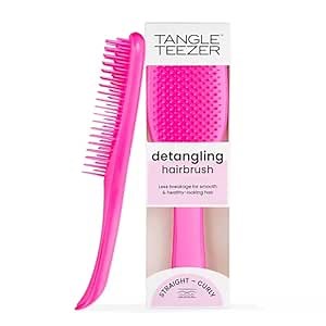 Tangle Teezer Ultimate Detangler Brush for Wet & Dry Hair, Eliminates Knots & Reduces Breakage for Straight to Wavy Hair Types, Runway Pink
