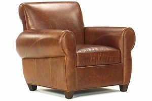 Tribeca Rustic Tight Back Leather Club Chair - Club Furniture