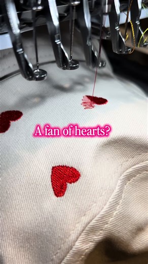 A fan of hearts? Me too. 💕 Behind the scenes of a made-to-order bucket hat. Tiny hearts, but make it elevated. Want something like this? DM “DETAILS” and we’ll get the process started. #EmbroideryDetails #PersonalizedEmbroidery #MadeToOrder #MadeInStudio #BoutiqueBrand