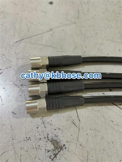 AN3 brake hoses assembled with crimp female/male hose ends.#brakehose #brakesystem