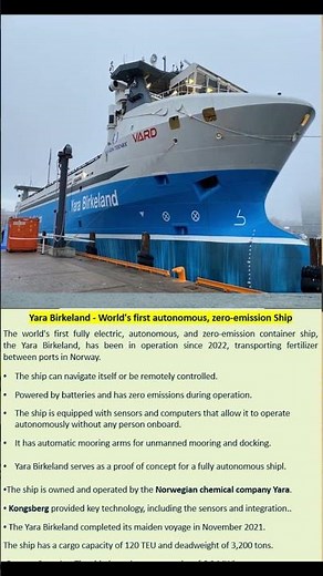 Yara Birkeland - World's first autonomous, zero-emission Ship
