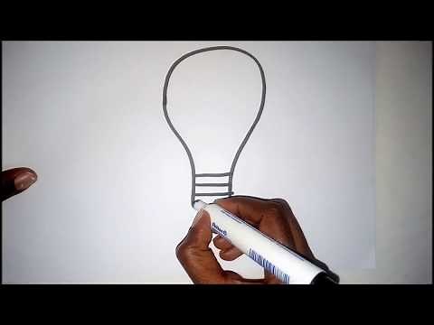 How to draw a light bulb easy