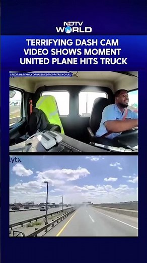 Dash Cam Video Shows Moment United Plane Crashes Into Truck Injuring Driver