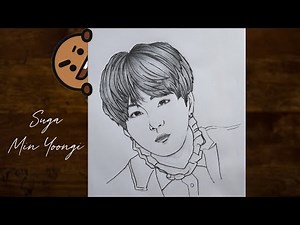 BTS Suga Drawing | How to draw Suga BTS Step by Step easy | Drawing Tutorial | YouCanDraw