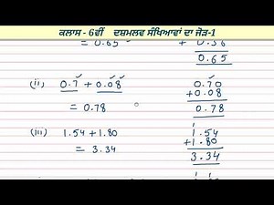 Addition of Decimal Numbers