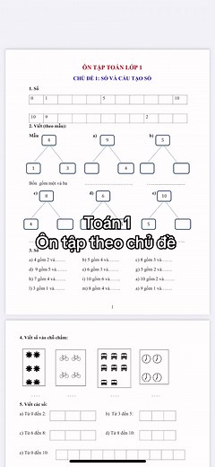 Các dạng toán cơ bản lớp 1 kỳ 1 #learnontiktok #lop1 #hocbai #tieuhoc #xuhuong