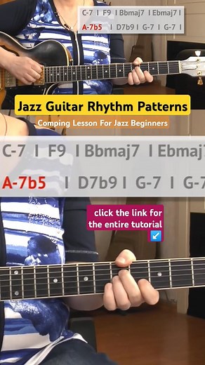 Jazz Guitar Rhythm Patterns - Comping For Beginners Tutorial #shorts