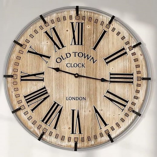 30 Inch Farmhouse Wall Clock Review | Extra Large Rustic Wood and Metal Wall Decor