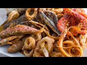 Fritto misto di pesce mixed fried Fish italian cuisine ingredients & preparation famous Street food