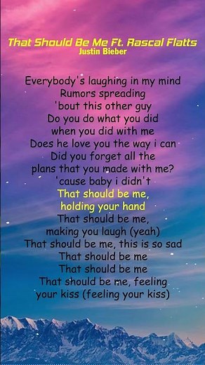 Justin Bieber - That Should Be Me ft. Rascal Flatts (Lyrics) #shorts