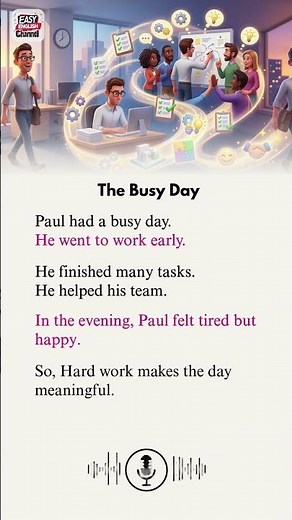 The Busy Day | Easy English Story for Beginners | Daily Life English #englishstory