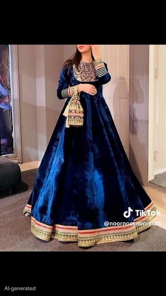 Royal Look Velvet Long Frock Designs