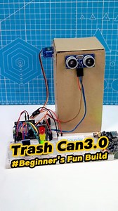 218K views · 1.8K reactions | Trash Can That Opens Slowly & Closes Fast  | Arduino DIY#Arduino #SmartTrashCan #DIYElectronics #HomeAutomation #STEMProjects | SunFounder OpenSource | Facebook
