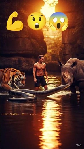 Untitled album 😱😱😲😲💪😱 tiger vs anaconda vs Man and rhinoceros vs man in river limestone #worldtiger