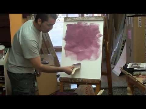 Demostración de aplicación de la pintura efecto arena Terra Deco Metal en Pinturas Dami